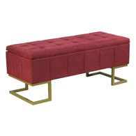 Banco doble LUCE de terciopelo Burdeos