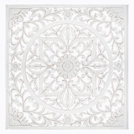 Mural De Madera Tallada Blanco 90x90Cm