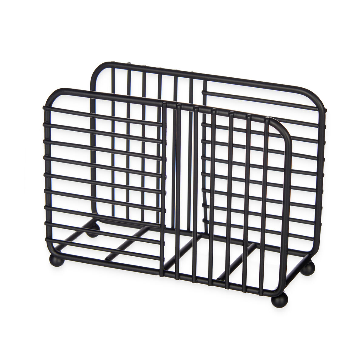 Suporte para guardanapos preto em metal, , large