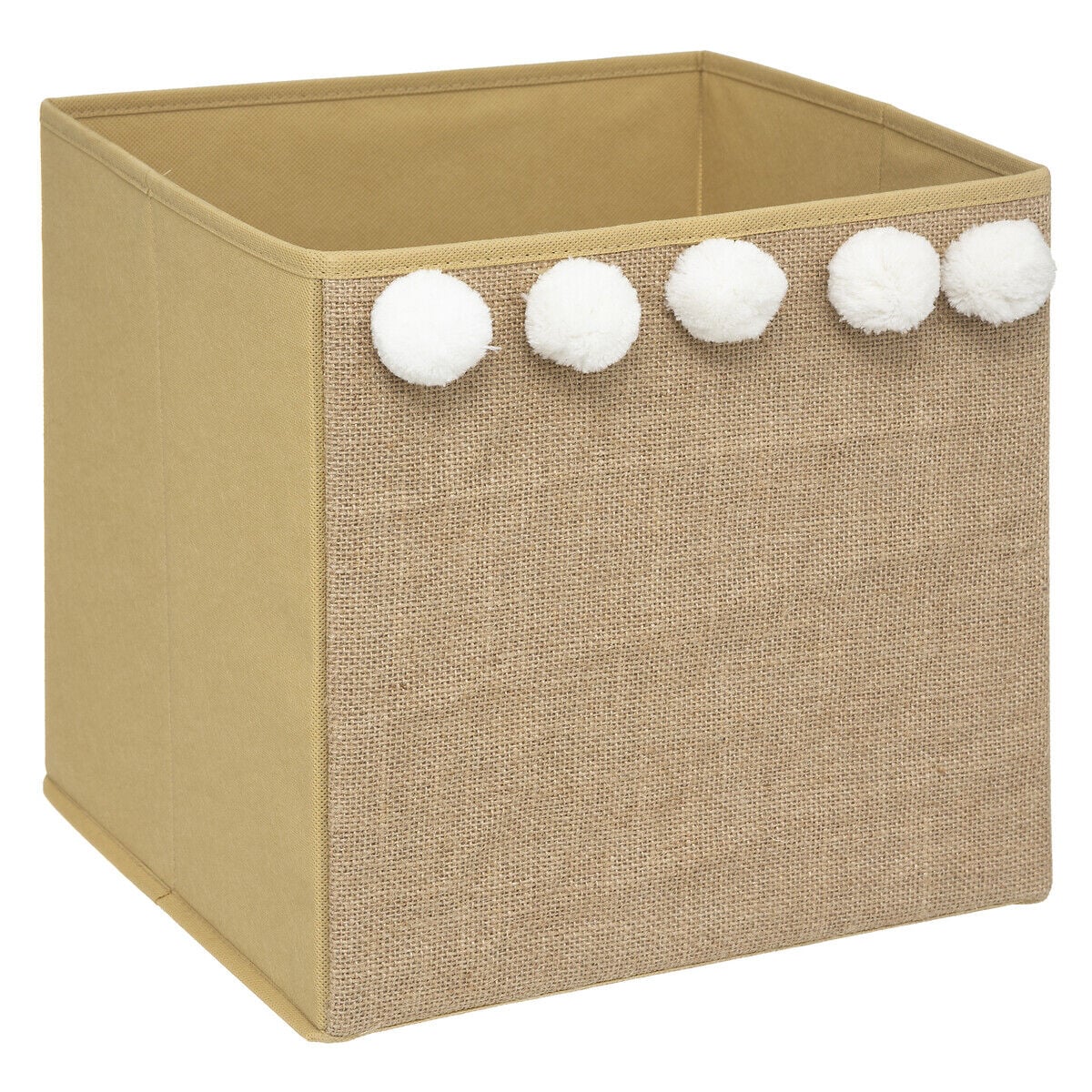Cubo De Almacenaje C/Pompones 29x29Cm, , large