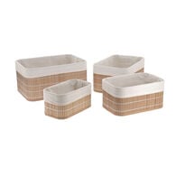 Cesta De Bamb&uacute; Forrada Con Tela