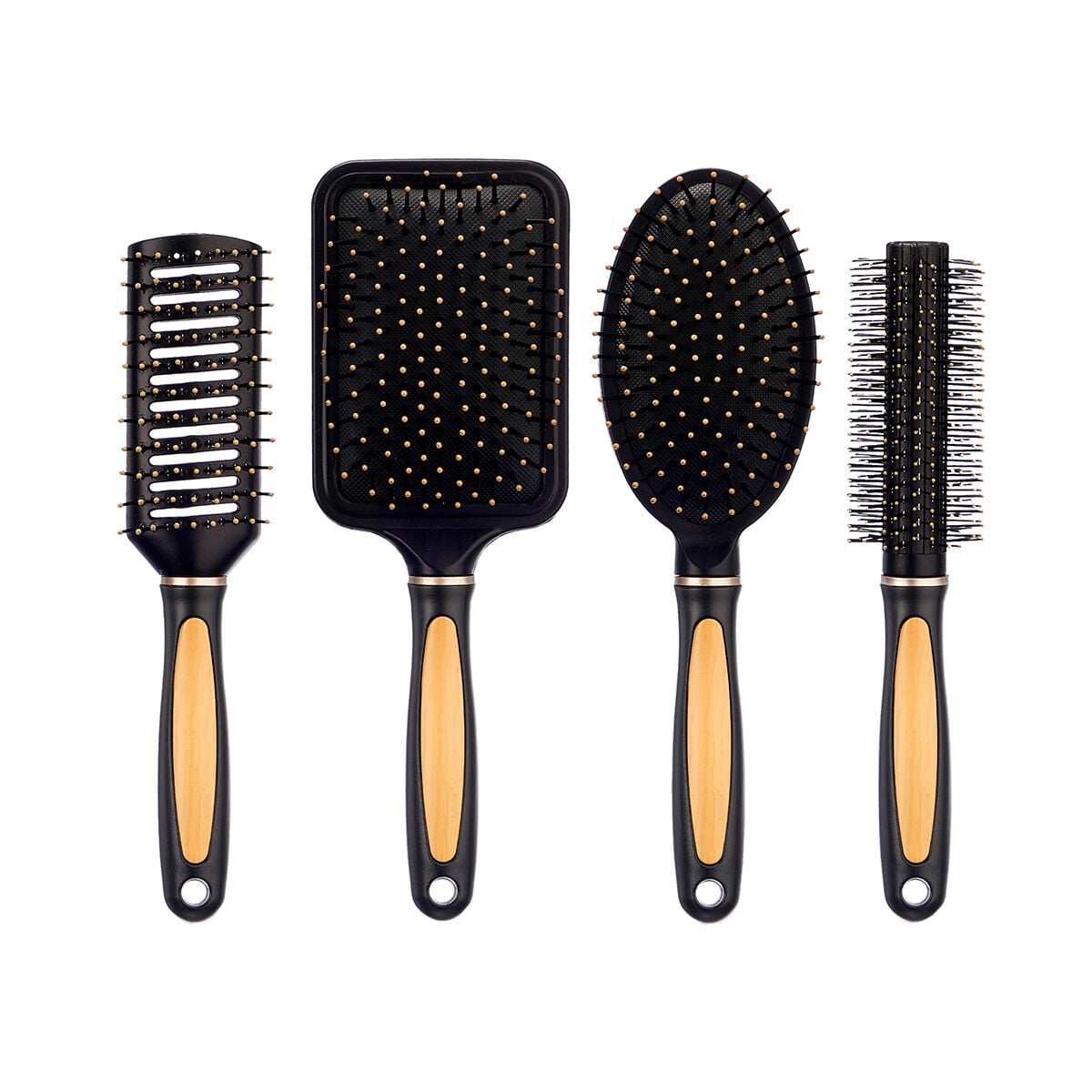 Conjunto de 4 escovas de cabelo, , large