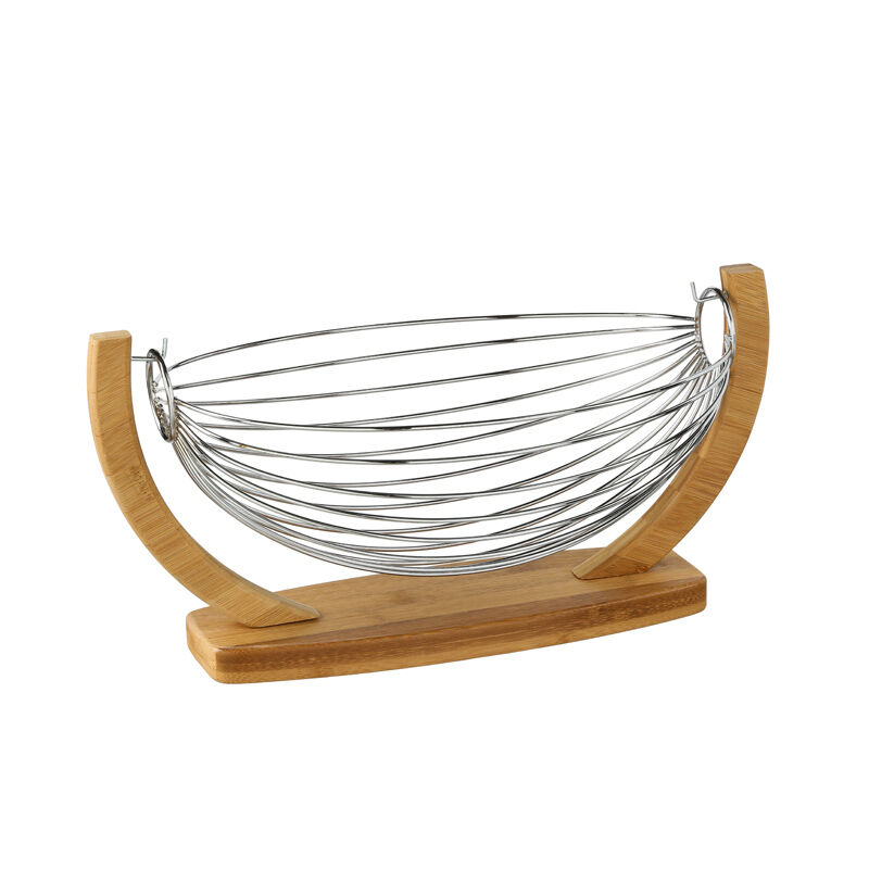 Fruteira com baloiço em bambu e metal, , large