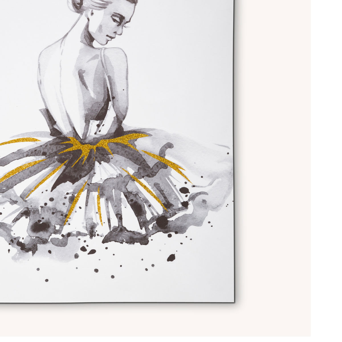 Quadro decorativo dançarina dourado 30x40cm, , large