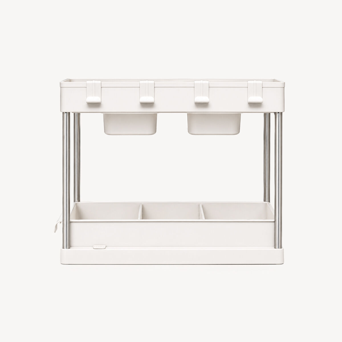 Organizador para armário bege com 2 níveis 34cm, , large