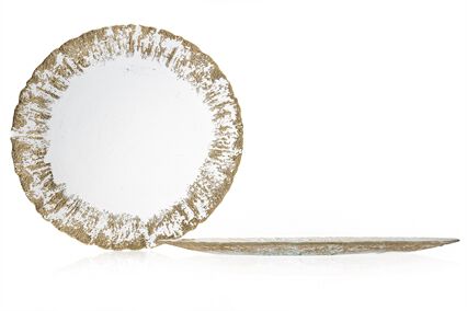 Prato para bolo com beira dourada 33cm, , large