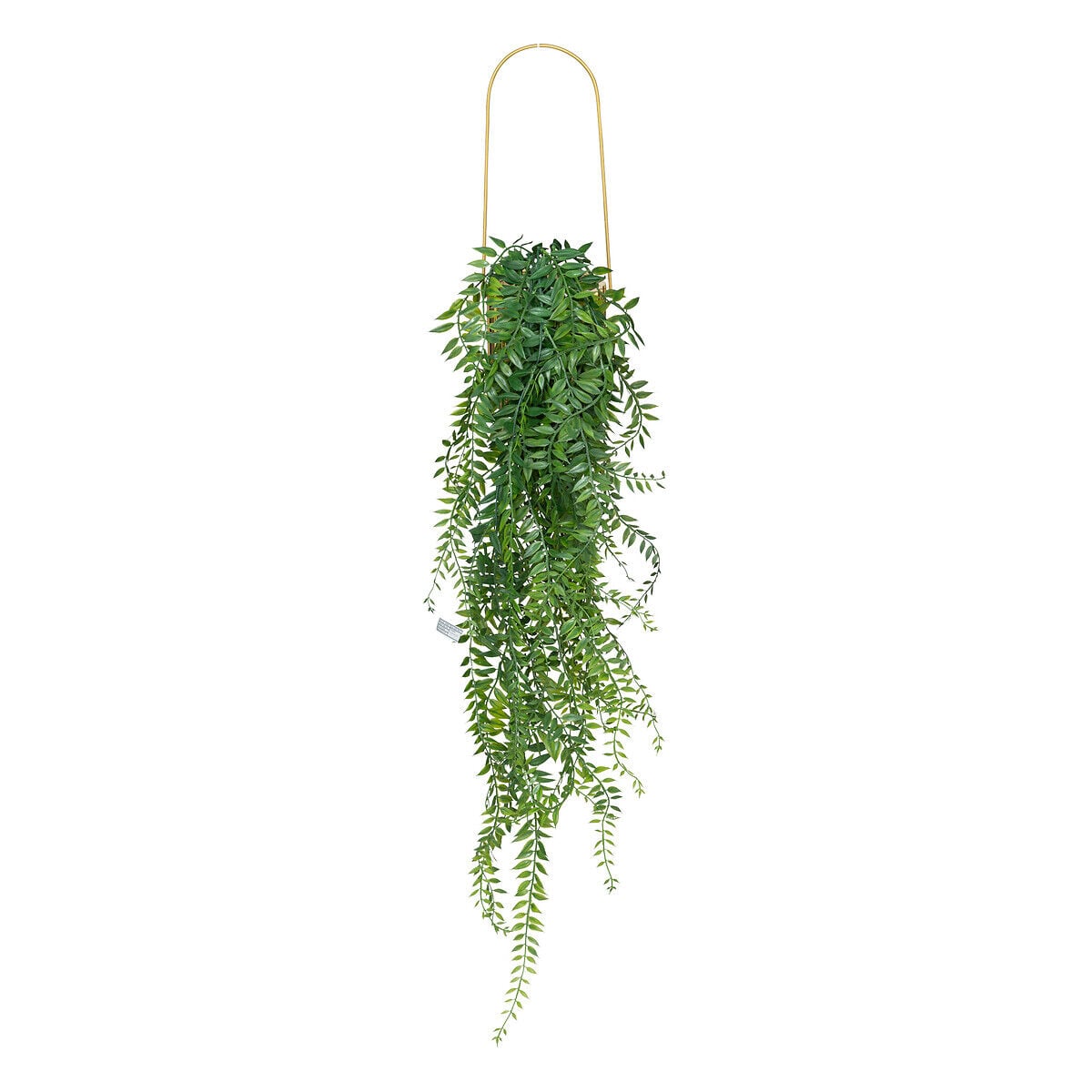 Planta suspensa com vaso dourado em cerâmica, , large