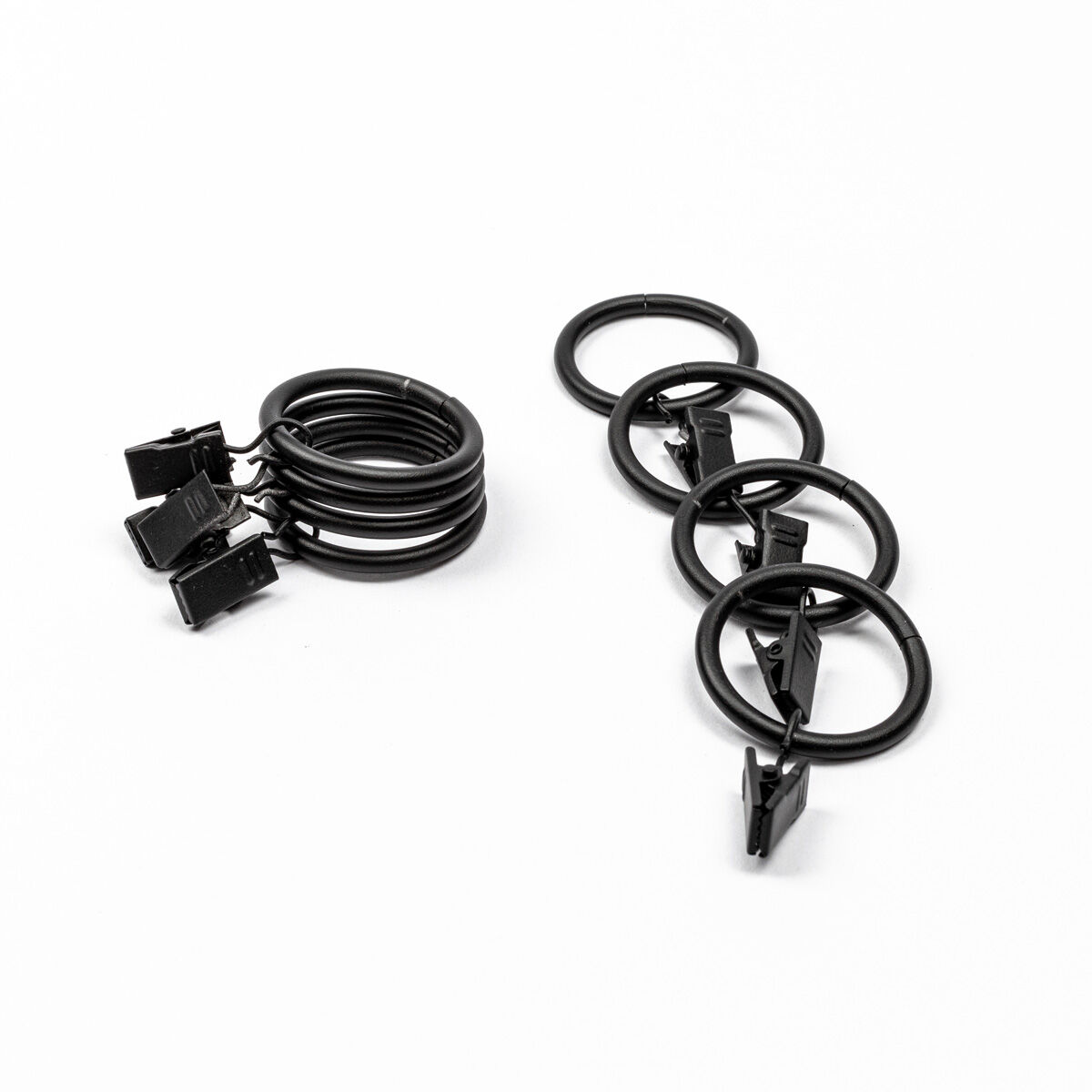 Conjunto de 8 argolas com mola preto mate d20cm, , large