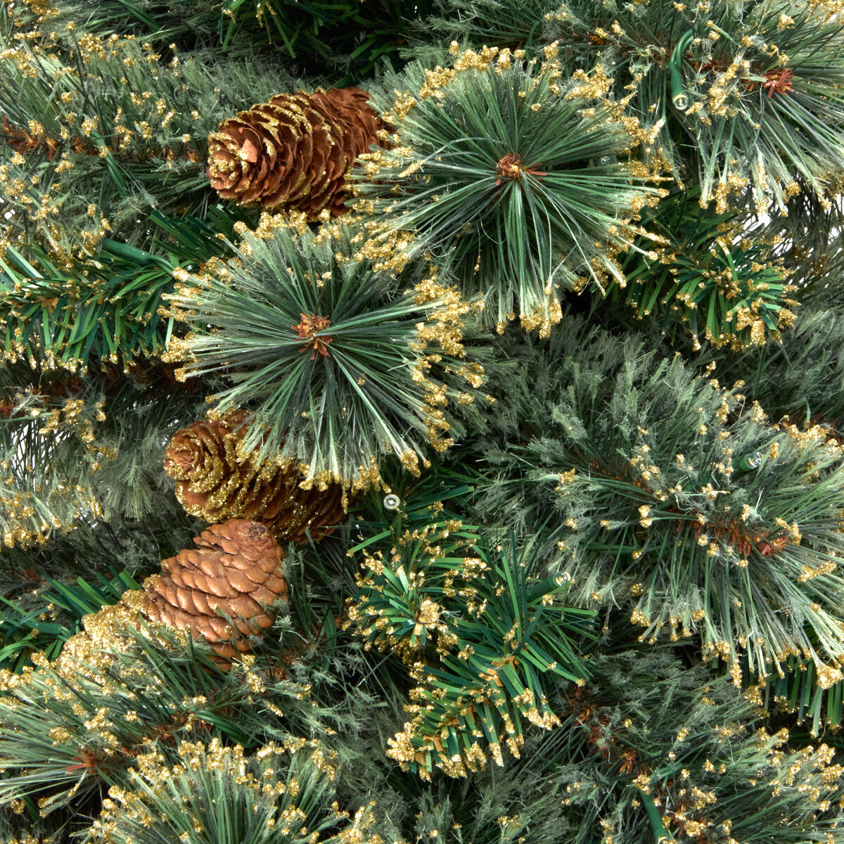 Christmas tree GLINTWOOD green with pine cones, , large