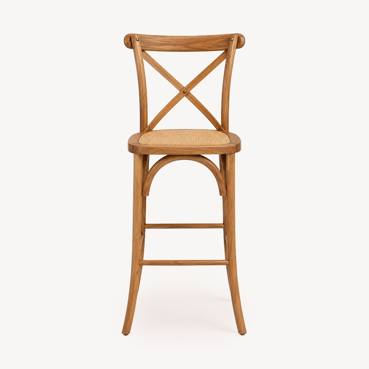 Banco de bar ISAK beje em madeira carvalho 110cm, , large