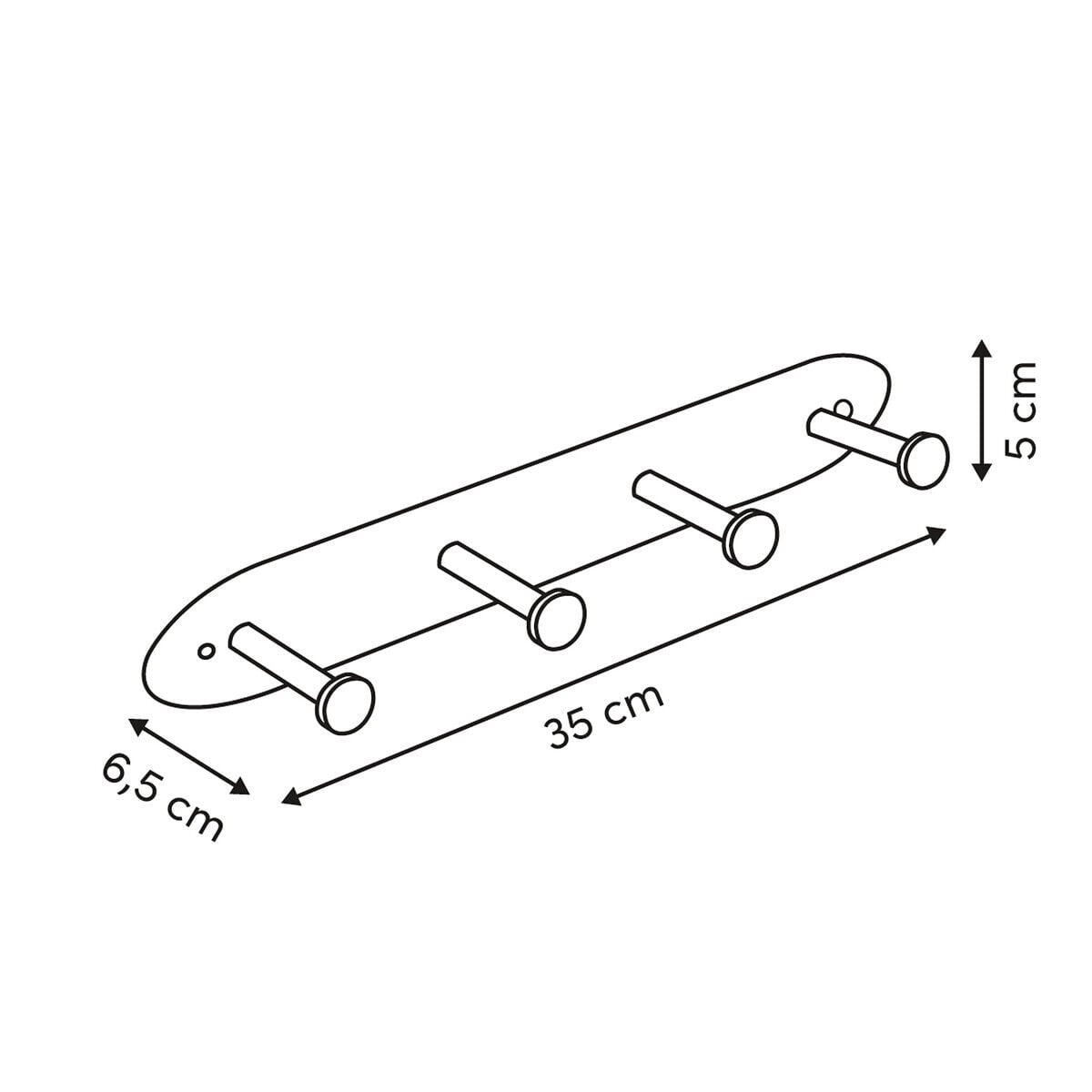 Coat rack black in metal with hooks, , large