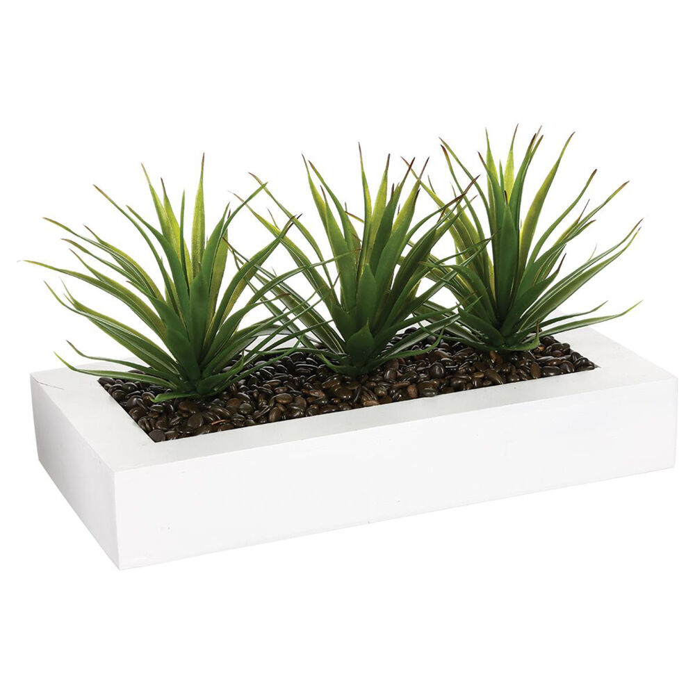 Vaso com 3 plantas de aloé vera artificiais, , large