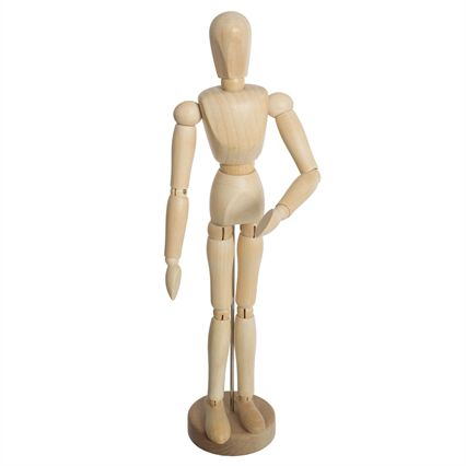 Manequim decorativo de madeira 33cm, , large