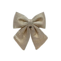 Lazo Con Rayas Beige Y Dorado 16cm 