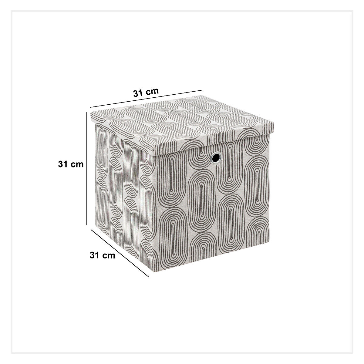 Caixa de arrumação com padrão 31x31cm, , large