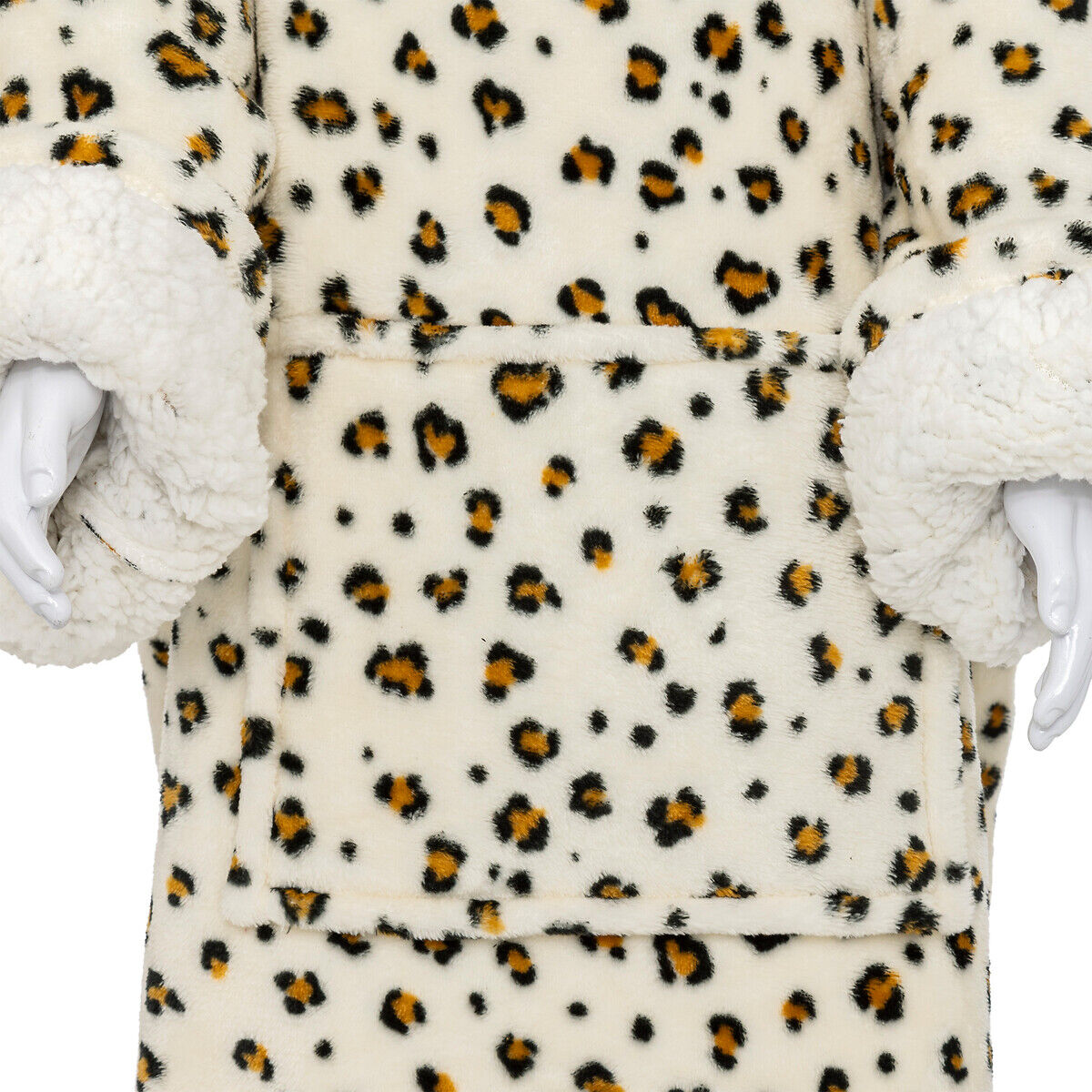 Manta camisola com capuz leopardo, , large