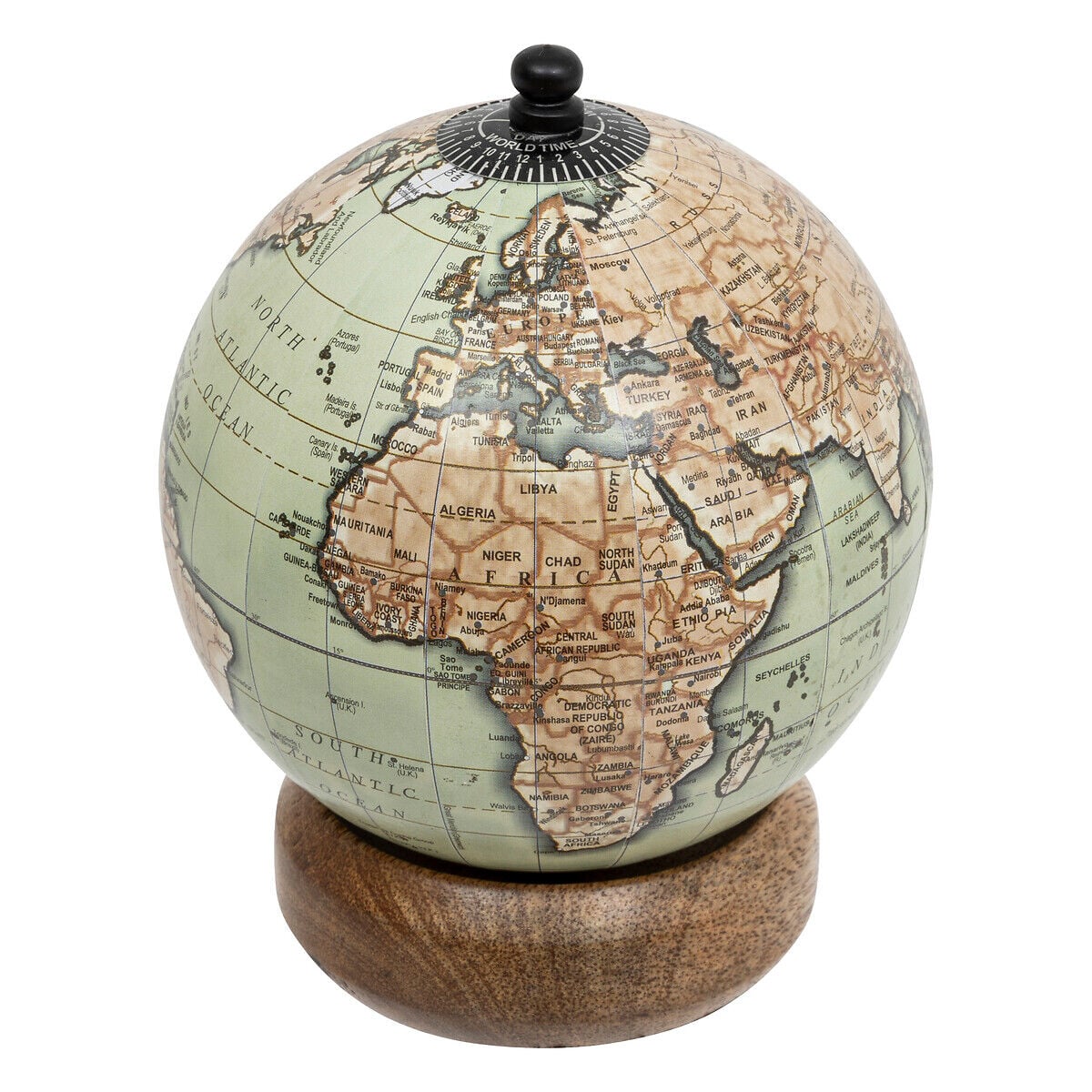 Globo terráqueo decorativo BE VINTAGE de madera, , large