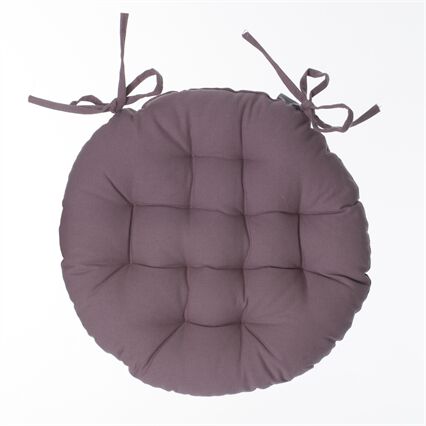 Round seat pad yellow in cotton, , large