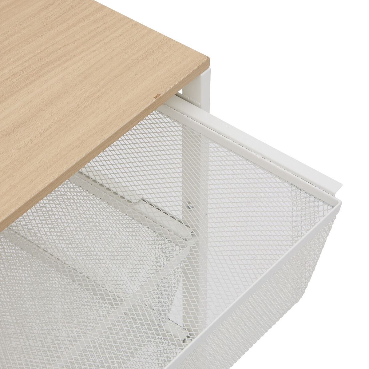 Móvel de arrumação com 3 cestos MESHY branco, , large