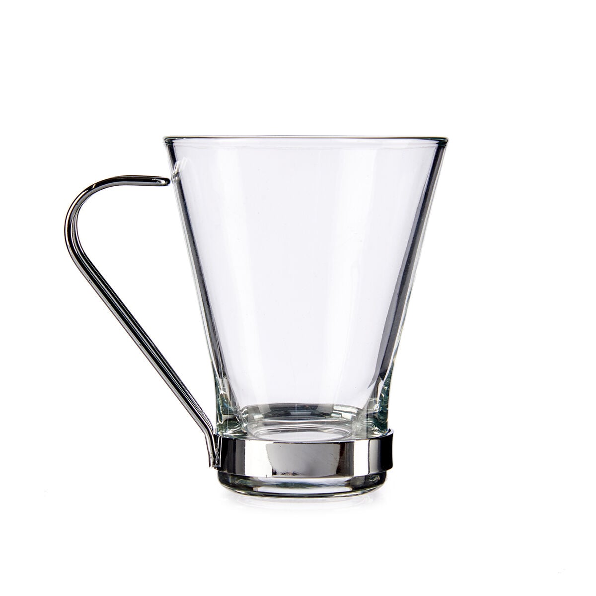 Chávena de galão em vidro com pega de metal 20cl, , large