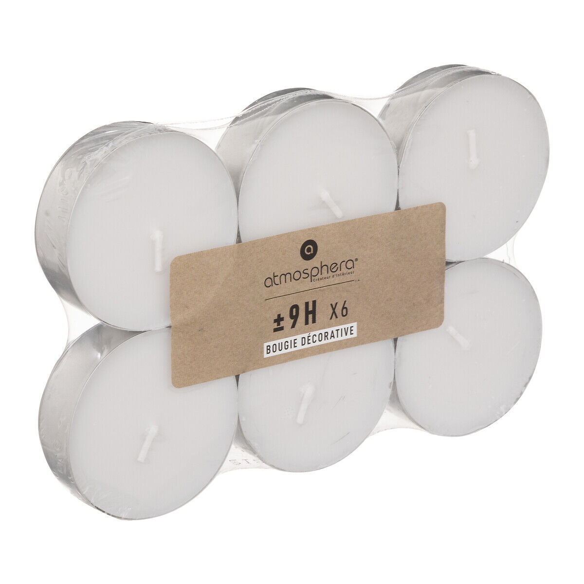 Conjunto de 6 velas tealight MANY brancas, , large