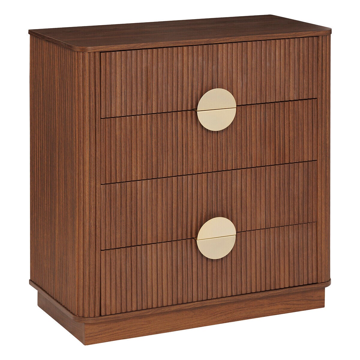 Cómoda com 4 gavetas WANY castanho escuro, , large