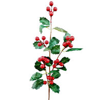 Haste Decorativa Com Azevinho 60cm