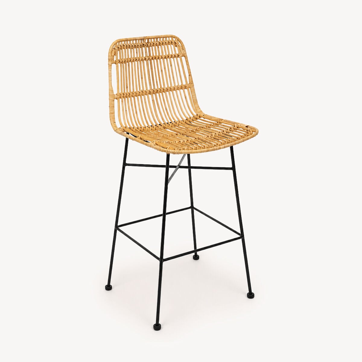 Banco de bar rattan KUBU 48x43x100cm, , large
