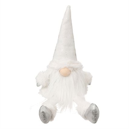 Figura gnomo branco sentado 46cm, , large