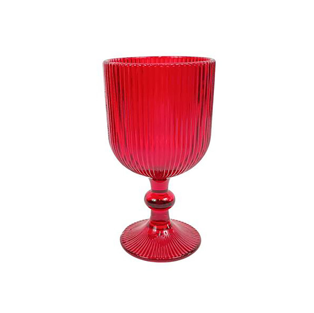 Conjunto de 6 copos de água com pé vermelho às riscas 37cl, , large