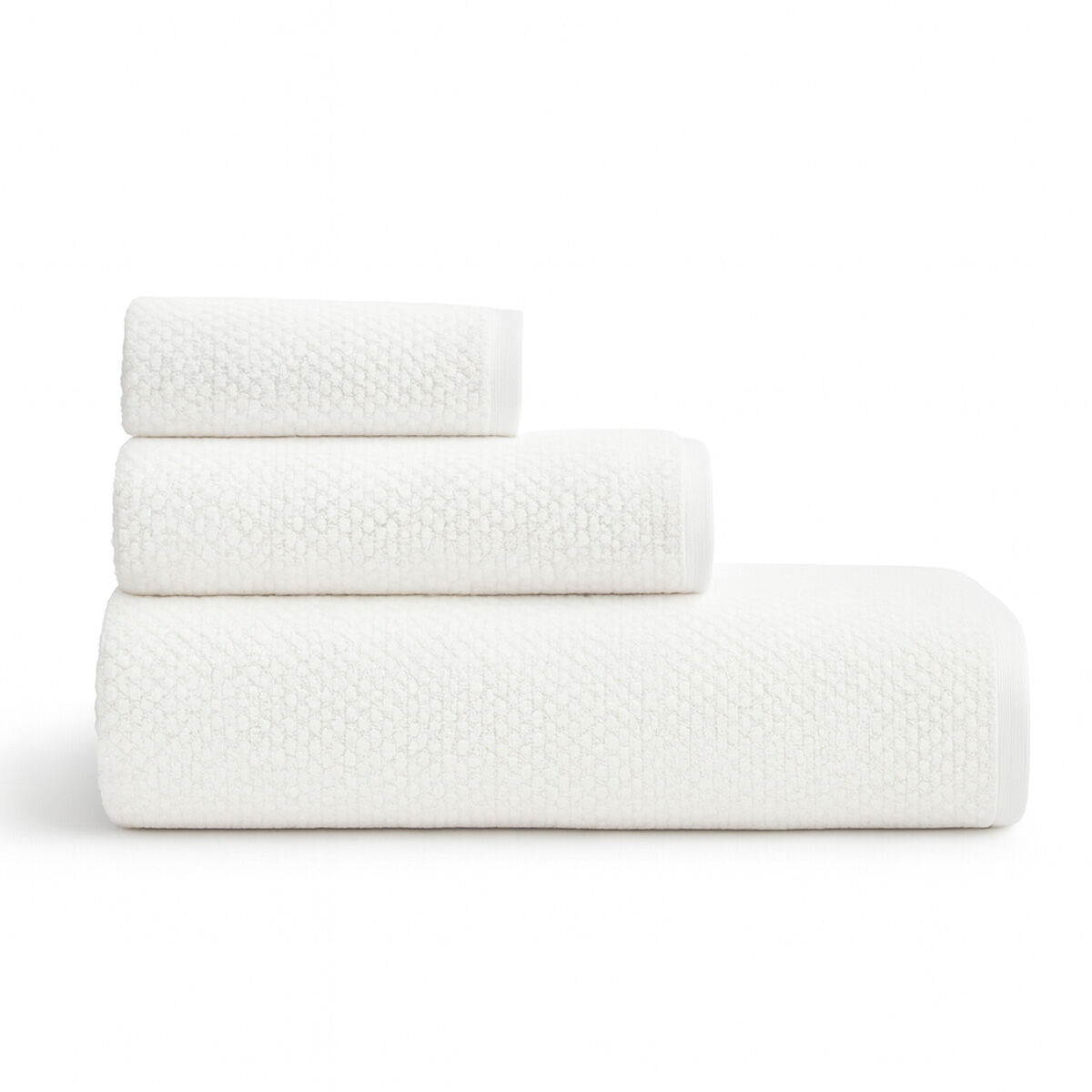Conjunto de 3 toalhas de banho ALIZEE branco, , large