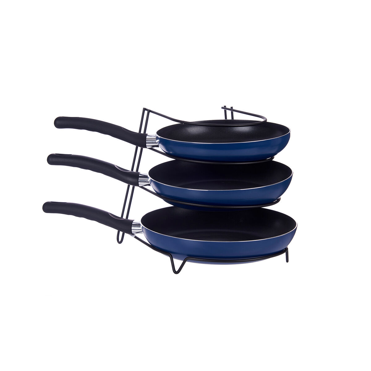Suporte preto em metal para frigideiras, , large