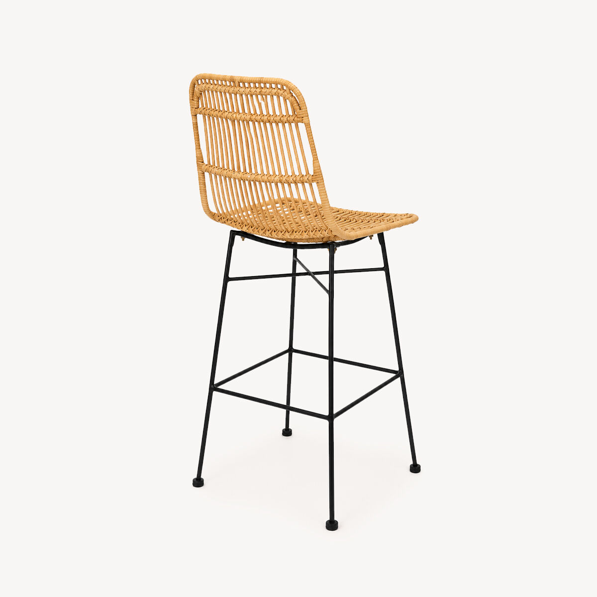 Banco de bar rattan KUBU 48x43x100cm, , large