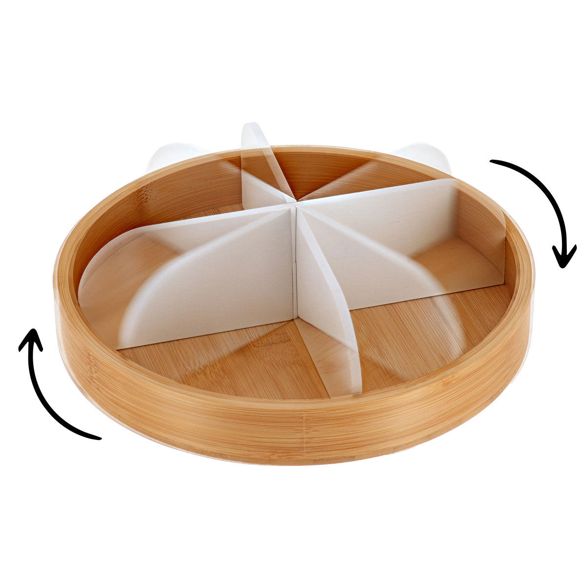 Rotating organiser black in bamboo, , large