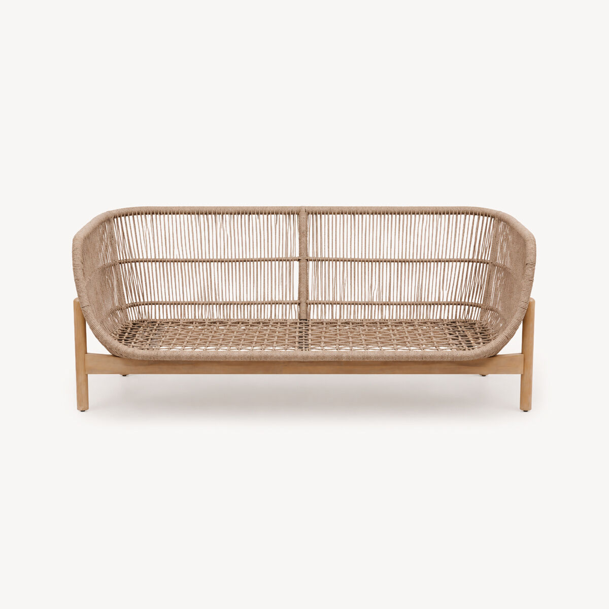 Sofá DEONA madeira acácia taupe 2 lugares, , large