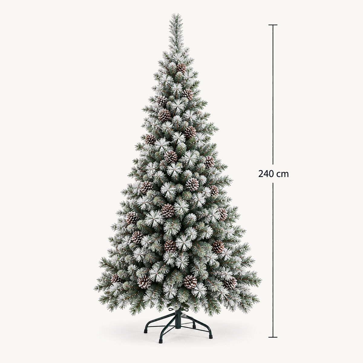Christmas tree MINNESOTA snow effect with pine cones, , large