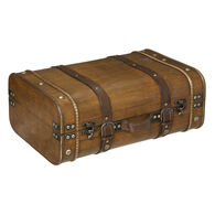 Mala Castanha Decorativa Em Madeira 19x45cm