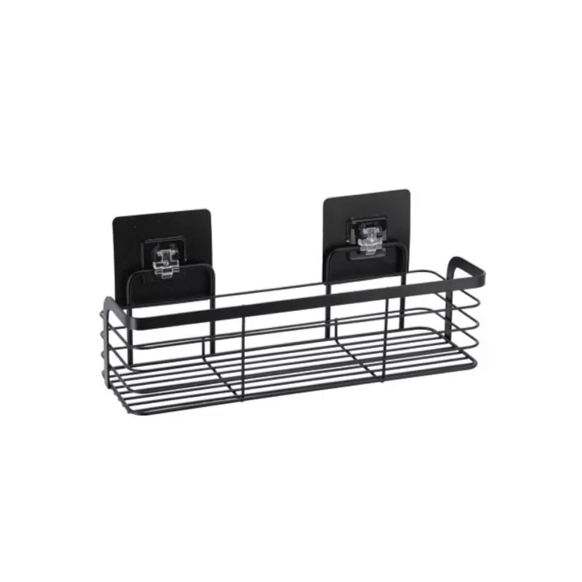 Prateleira WC Preto Em Metal Com Adesivo, , large