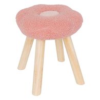 Taburete de felpa rosa forma de flor WILD FOREST