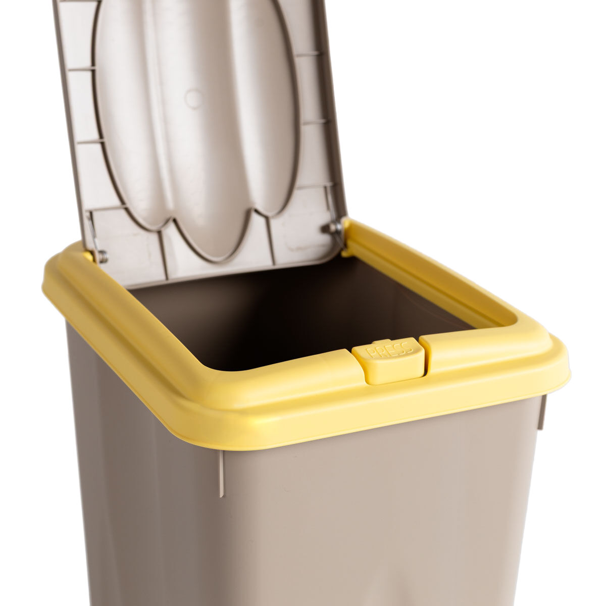 Plastic recycling bin with blue lid, , large