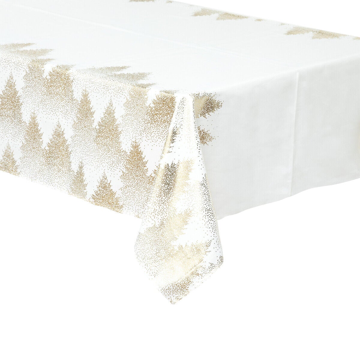 Toalha de mesa branca com árvores douradas 140x360cm, , large