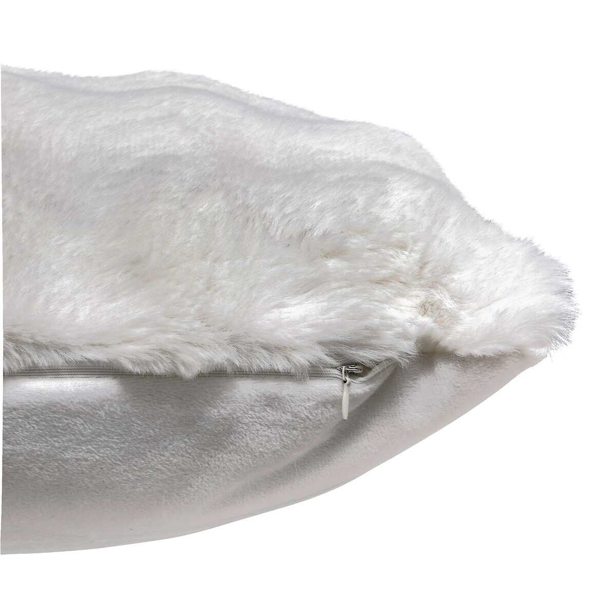 Almofada decorativa de pelo branco 45x45cm, , large