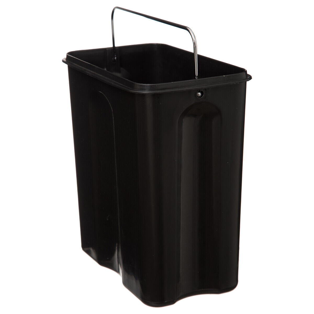 Rectangular bathroom bin black, , large