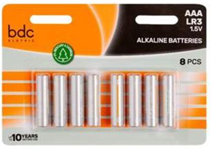 Conjunto de 8 pilhas alcalina bdc lr03, , large
