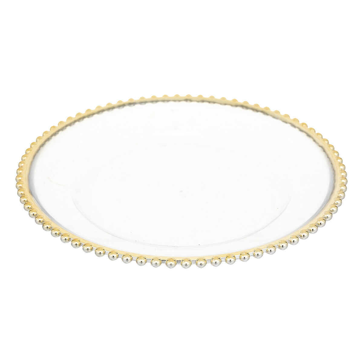 Prato marcador com beira de bolas douradas 32cm, , large