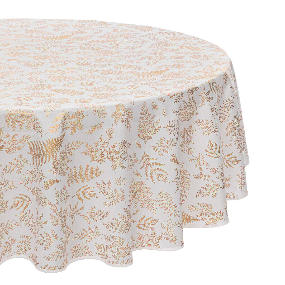 Toalha de mesa dourado anti manchas redonda 38cm, , large