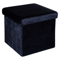 Pufe Mixmodul Em Veludo Azul Marinho 31x31cm