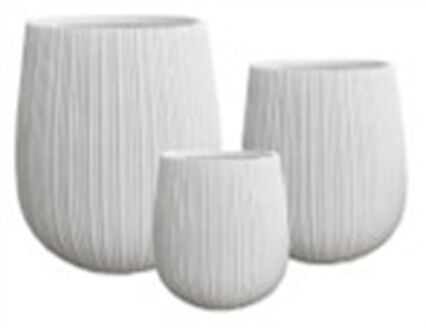Plant pot white in clay fibre, , large