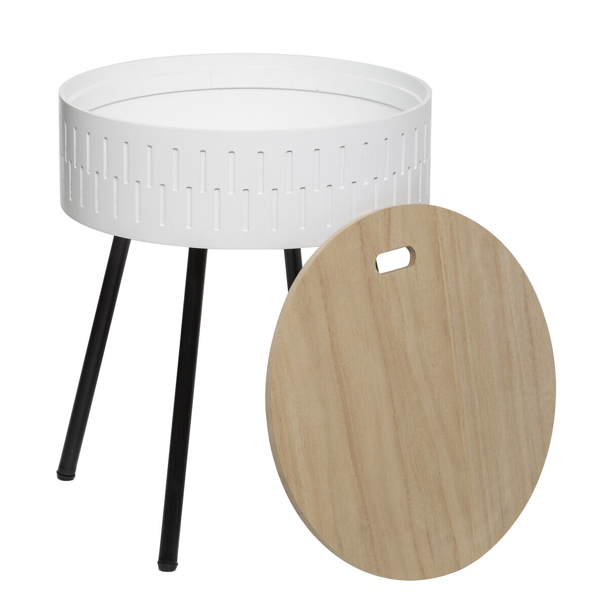 Side table SHIRO mustard in MDF with storage, , large