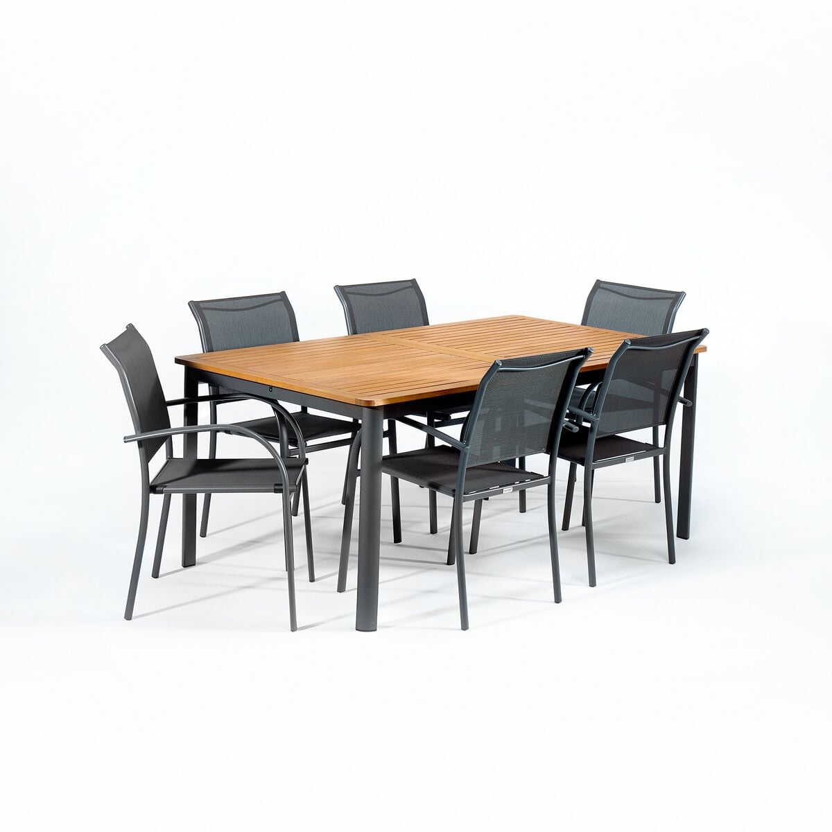 Conjunto de mesa FIELDFARE extensível e 6 cadeiras PIAZZA, , large